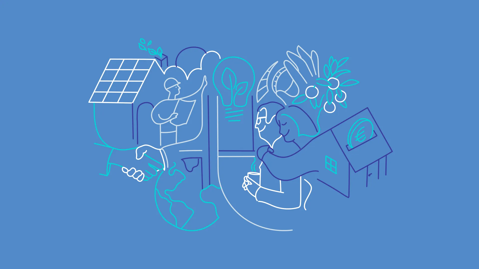 Illustration représentant l’avenir durable et la collaboration