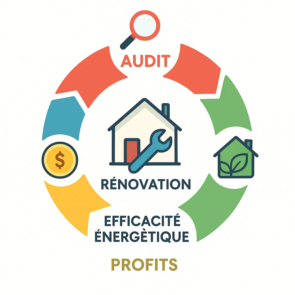Diagramme du processus de rénovation durable